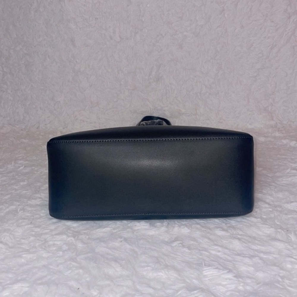 New Longchamp Cavalcade Lambskin Leather Shoulder Tote Bag Purse Black - Picture 10 of 16